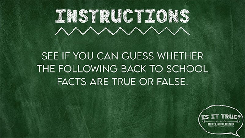 Is it True? Back to School Edition